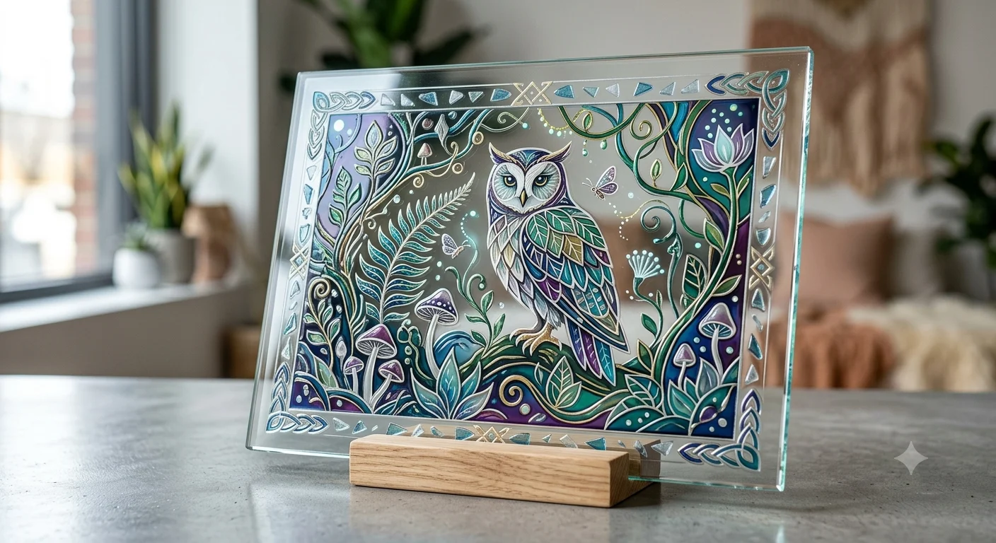 Owl Glass Sun Catcher