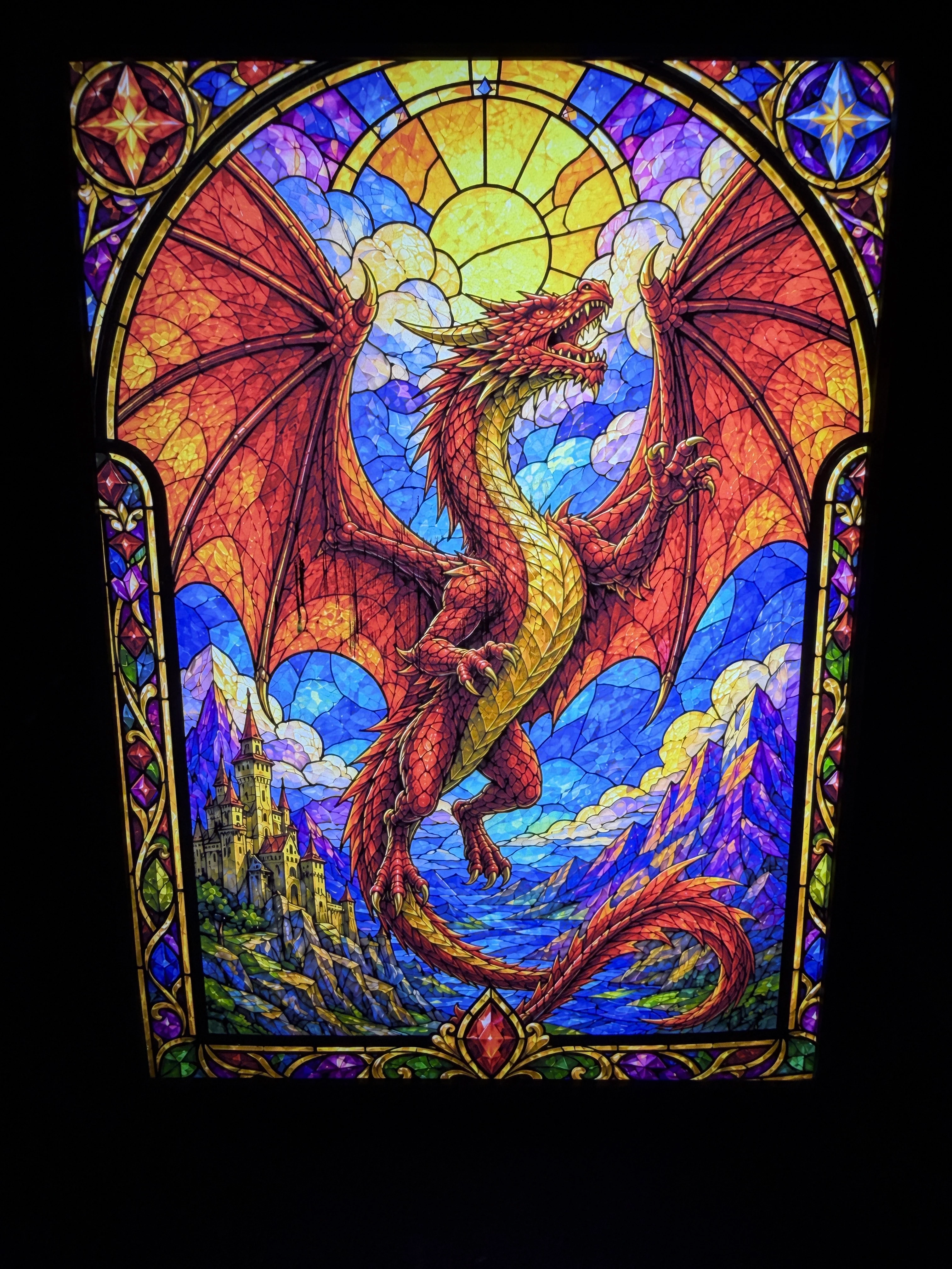 Dragon Stained Glass Light box